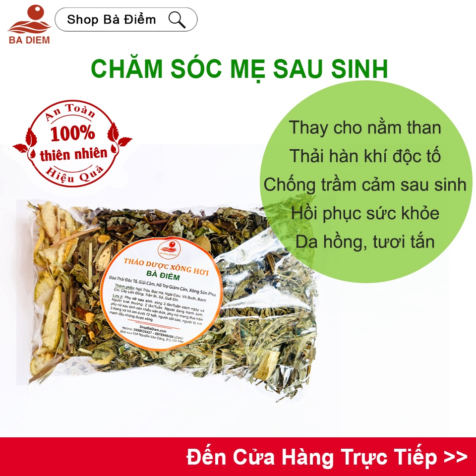 Gói Lá Xông Sau Sinh | Thảo Dược Xông Bà Đẻ | Lá Xông Sản Phụ Phục Hồi Nhanh, Chống Trầm Cảm -shop Bà Điểm